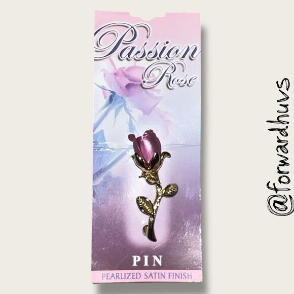 Bundle Sale 3 for $15 | Vintage Passion Rose Pin – Pearlized Satin Finish - Picture 1 of 6
